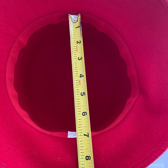 Vintage 100% Wool Red & Purple Feather & Satin Bow Derby Tea Party Hat - Picture 8 of 10